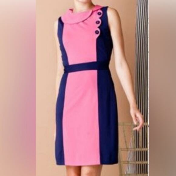 Lilly Pulitzer Bright Navy Fiona Combo Dress XL - Picture 11 of 11